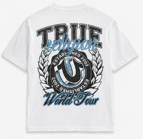 True Religion SS HS Crest Tee - Optic White - True Religion SS HS Crest Tee - Optic White