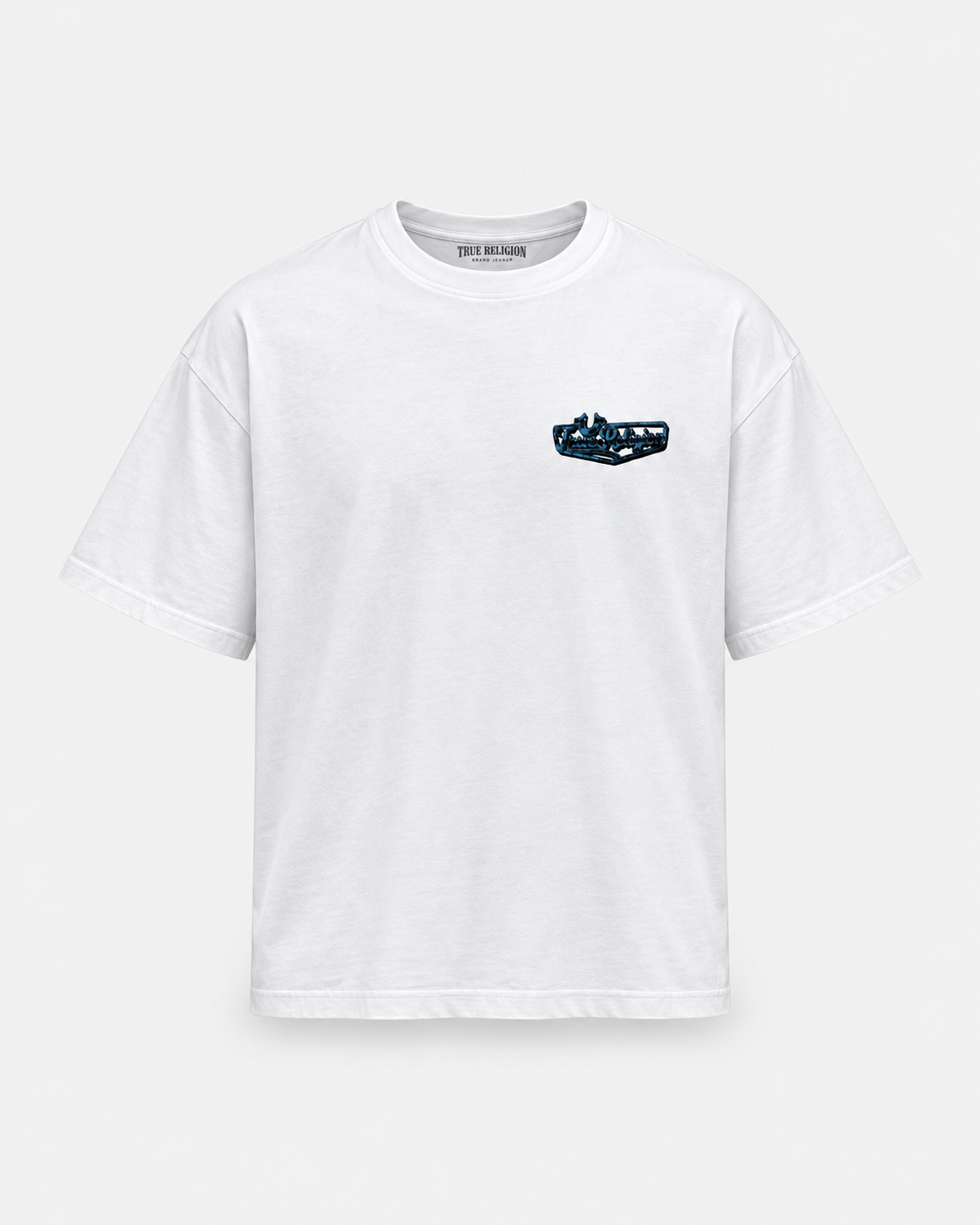 True Religion Chrome Logo Heavy Boxy Tee - Optic White