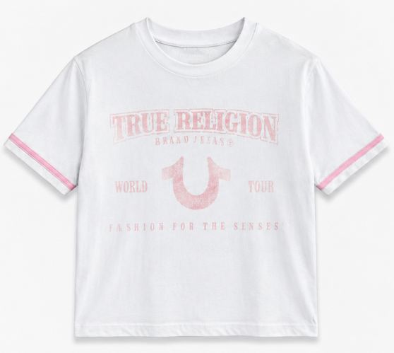 True Religion Crystal HS Baby Tee - Optic White - True Religion Crystal HS Baby Tee - Optic White