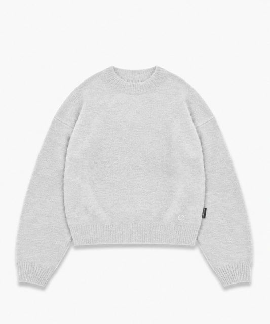 FURRY KNIT SWEATER LIGHT GREY - RTERFKSLG