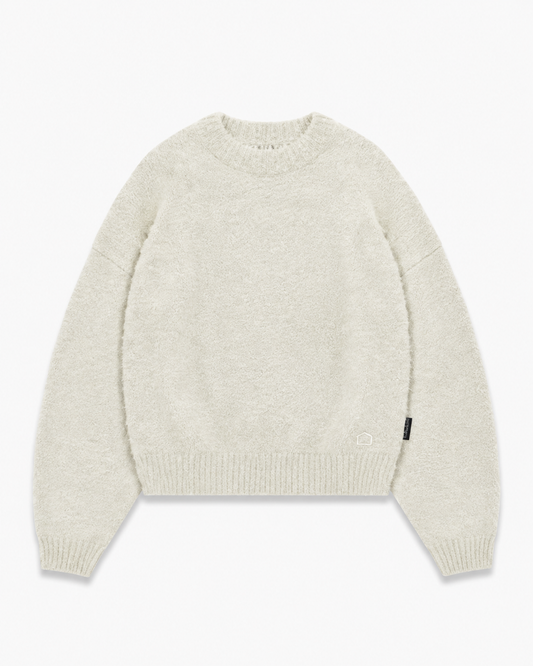FURRY KNIT SWEATER CREAM - RETERFKSC
