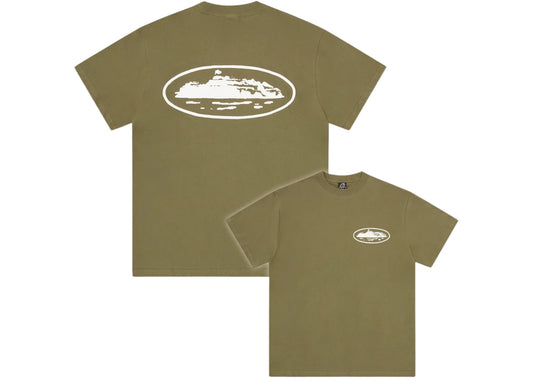 Corteiz Island Puff Print Tee Olive - CORT-CORTEIZ -MULTI