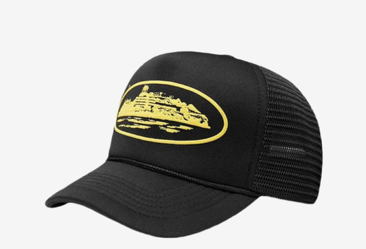 Corteiz Puff Alcatraz Trucker Yellow - Corteiz Puff Alcatraz Trucker Yellow