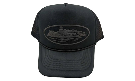Corteiz Alcatraz Premium Puff Print Trucker Hat Black/Black - CORT-CAPPPTHB-MULTI