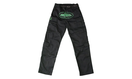 Corteiz Mula Guerillaz Cargos Black/Green - CORT-COMGCB-GGREEN